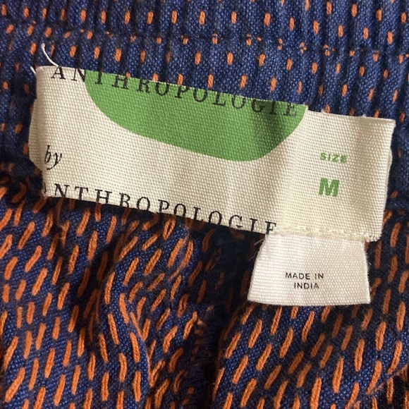 Anthropologie Blue Joggers Elastic waist Cuffs women M lagenlook vacation beach - Picture 8 of 9